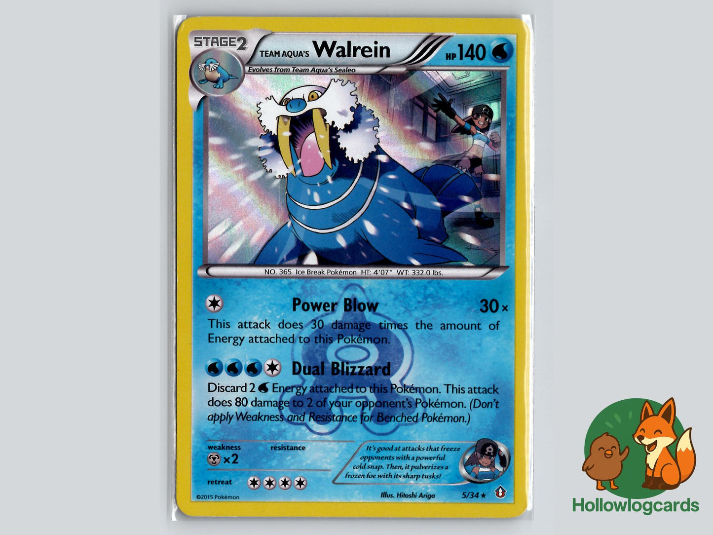 Team Aqua's Walrein (5/34) - Double Crisis Pokémon Card