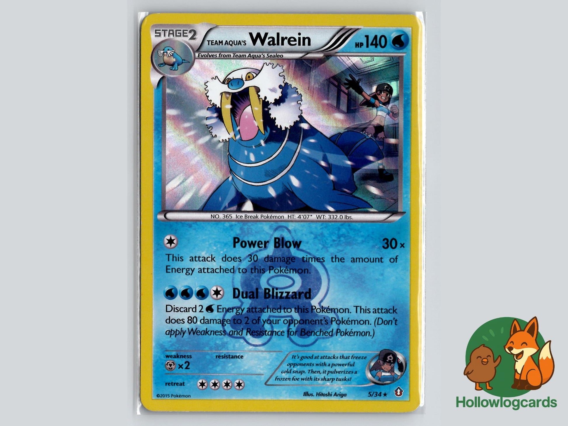 Team Aqua's Walrein (5/34) - Double Crisis Pokémon Card