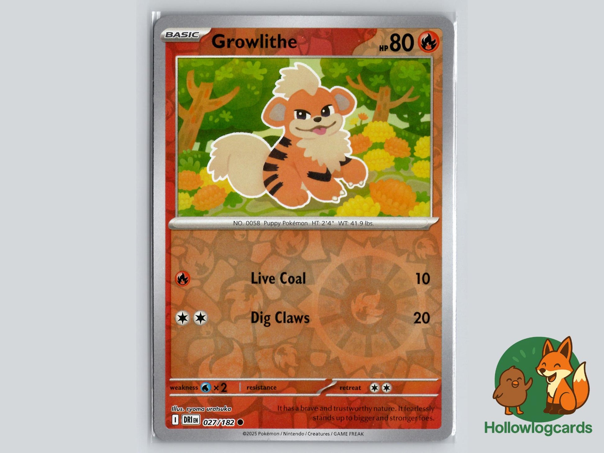 Growlithe ( 027/182 ) Reverse Holo - Destined Rivals - Near Mint