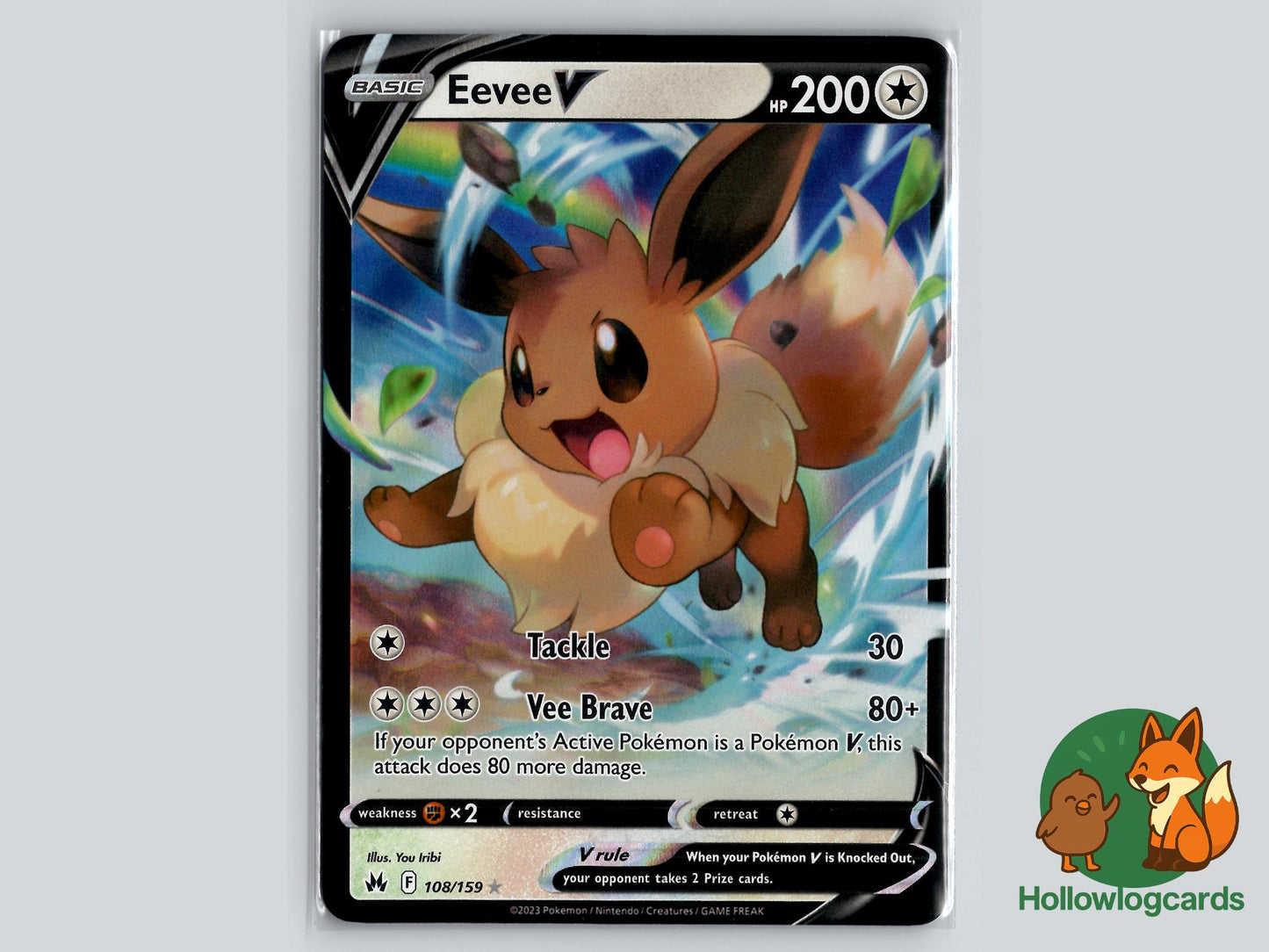 Eevee V (108/159) - Crown Zenith Pokémon Card