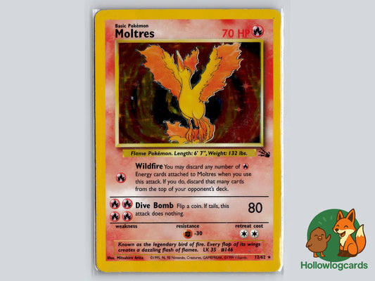 Moltres (12/62) - Fossil Pokémon Card