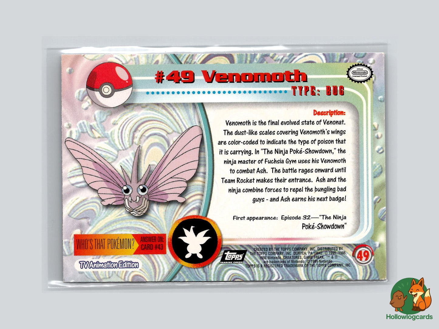 Venomoth (#49) Chrome Foil - Topps Trading Cards Series 1
