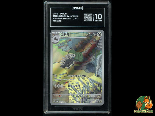Graded Lairon (111/101) - Mask of Change Pokémon Card