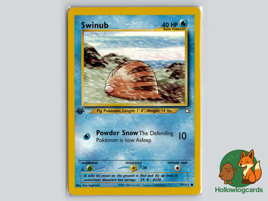 1st Edition Swinub (79/111) - Neo Genesis Pokémon Card