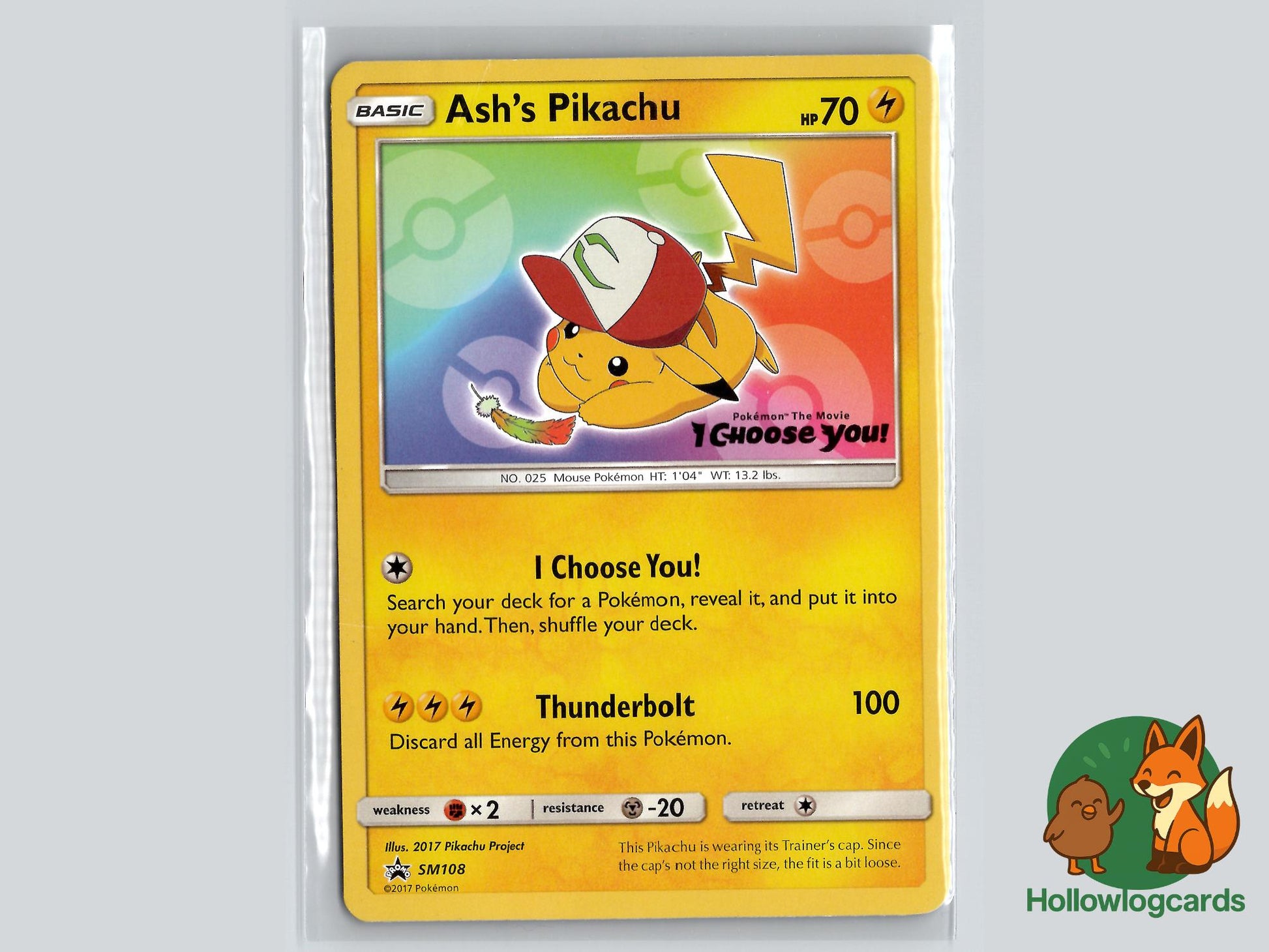 Ash's Pikachu (SM108) - Sun & Moon Pokémon Card