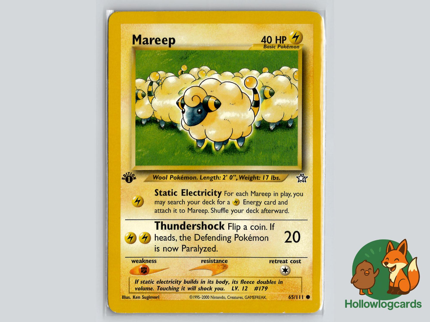 1st Edition Mareep (65/111) - Neo Genesis Pokémon Card