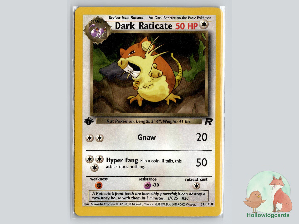 Rocket Raticate 1st Edition Dark Raticate (51/82) - Team Rocket | Pokémon Card NZ ...