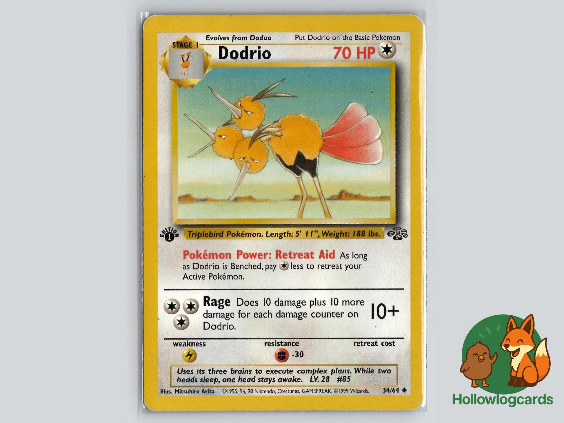 1st Edition Dodrio (34/64) - Jungle Pokémon Card