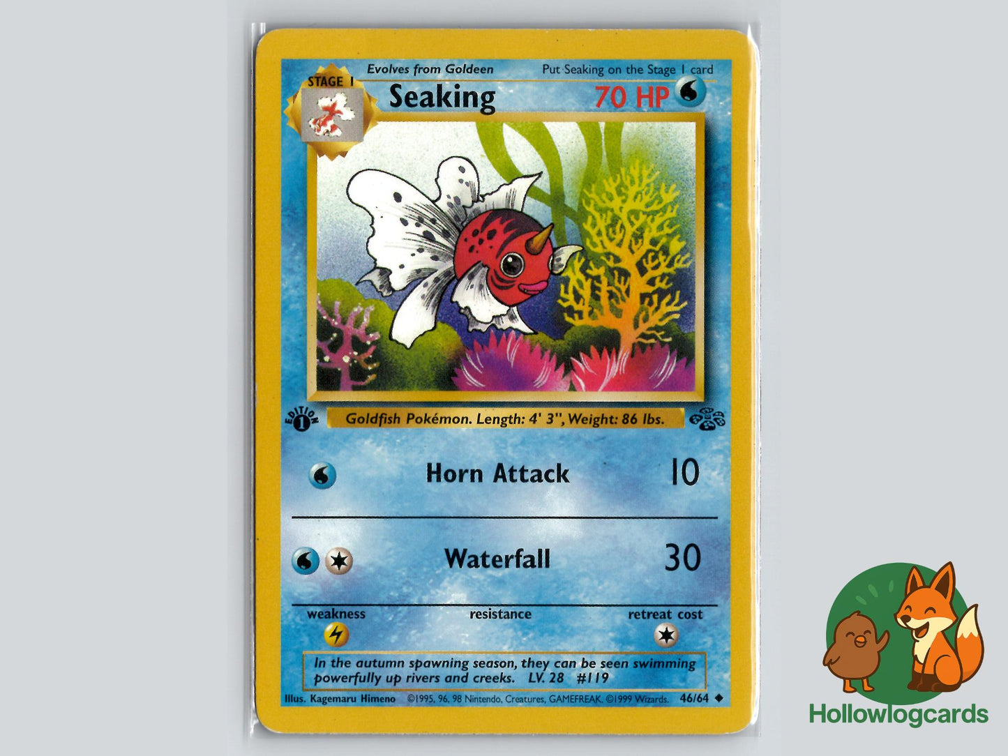 1st Edition Seaking (46/64) - Jungle Pokémon Card