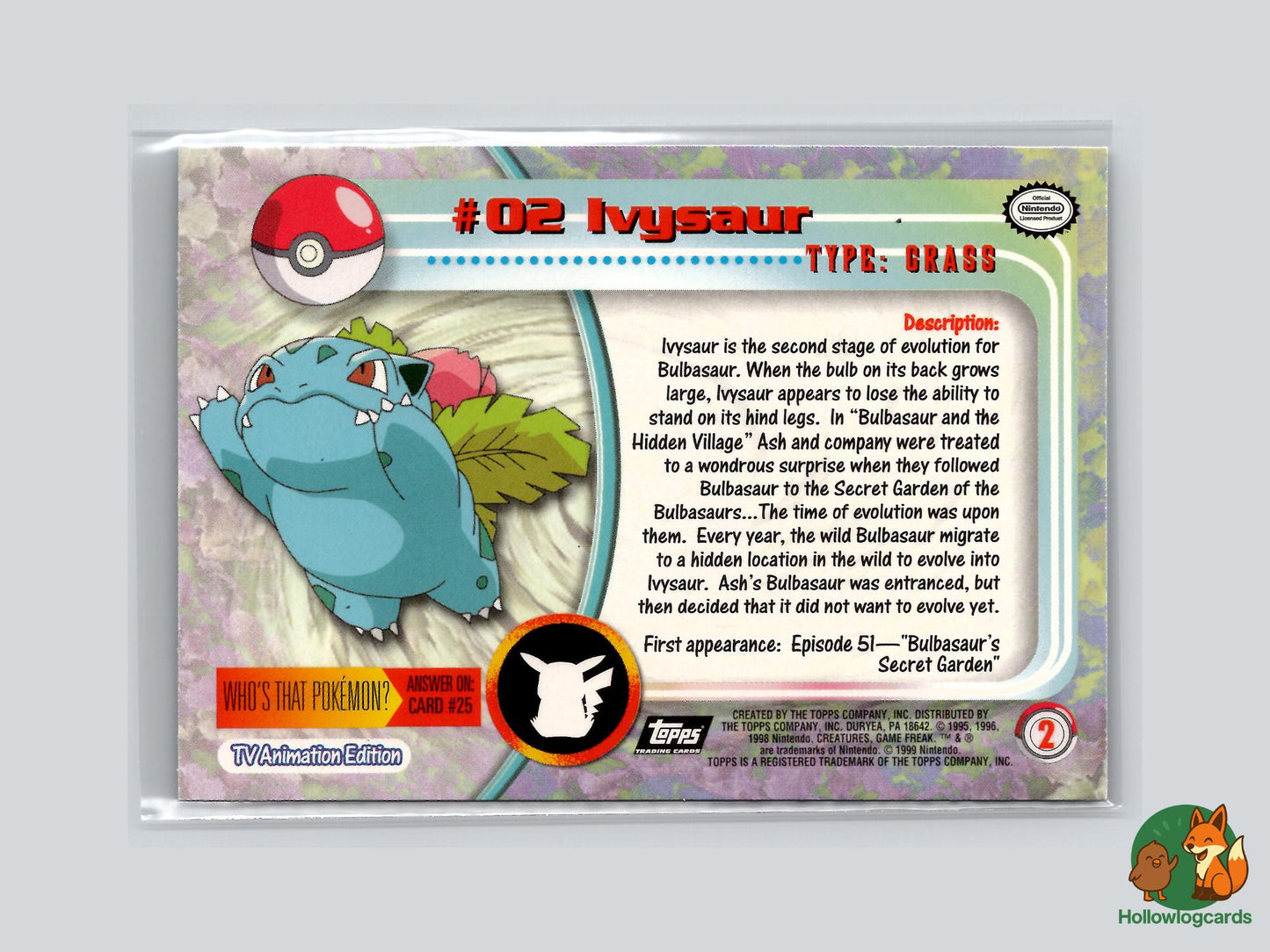 Ivysaur (#2) Chrome Foil - Topps Trading Cards Series 1