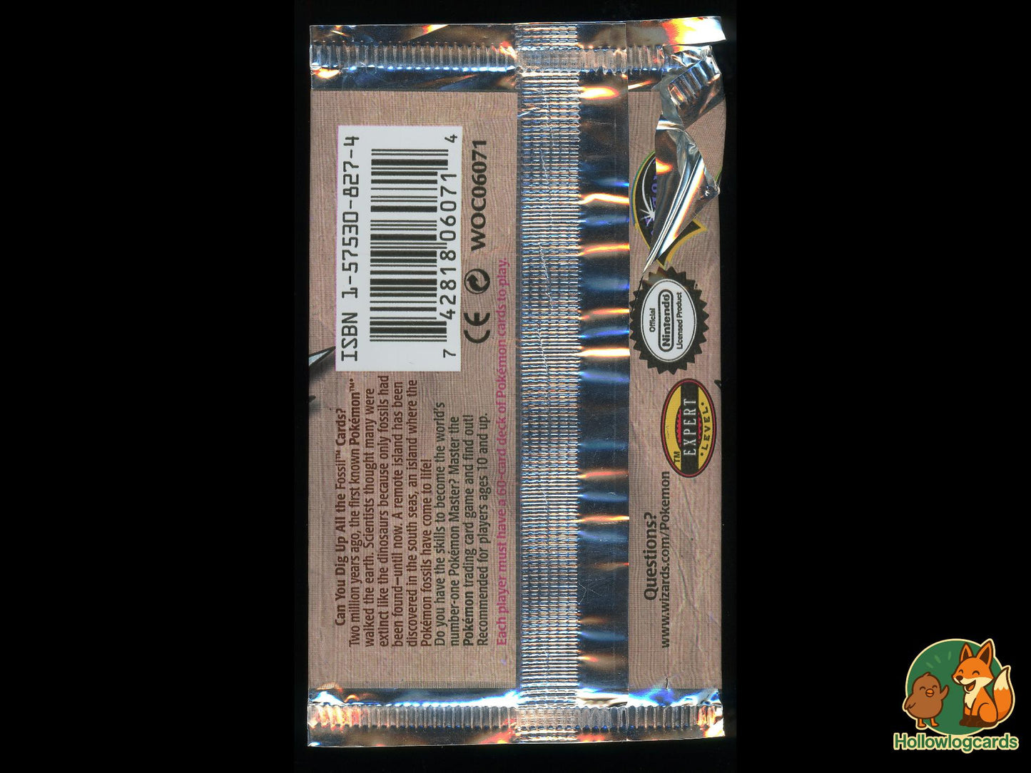 Fossil [Zapdos] EB Sticker - Wrapper only - Booster pack wrapper [For art or display] - no cards! - WOTC