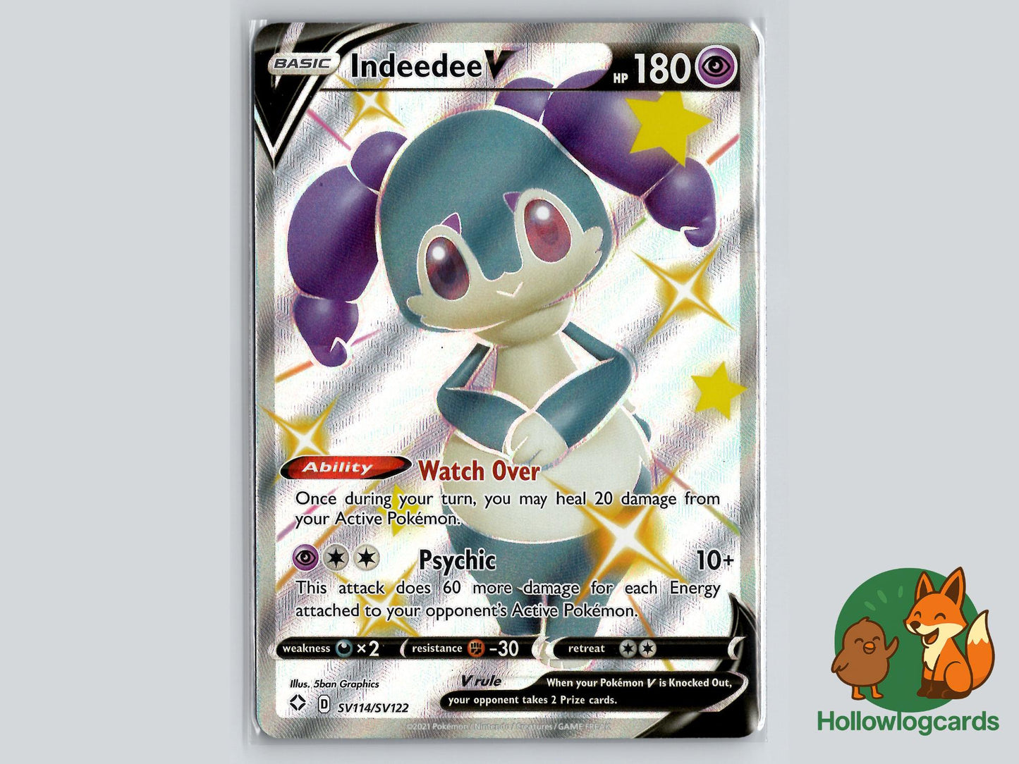Indeedee V (SV114/SV122) - Shining Fates Pokémon Card