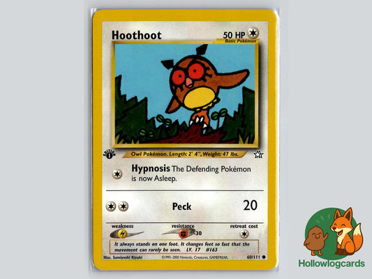 1st Edition Hoothoot (60/111) - Neo Genesis Pokémon Card