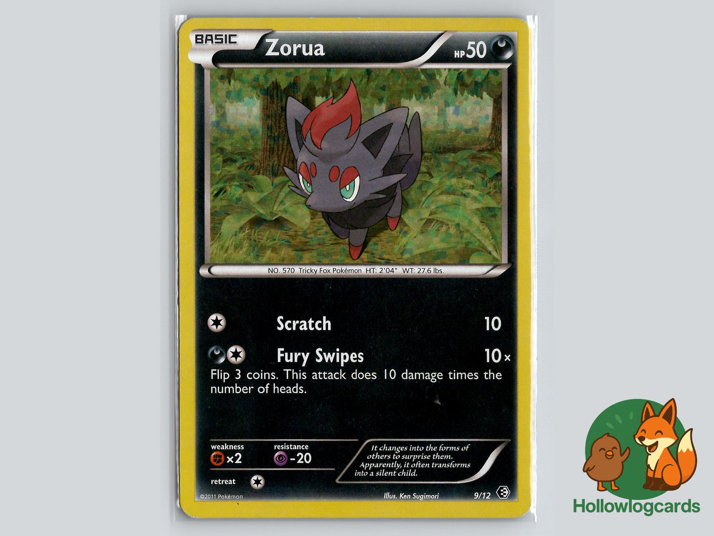Zorua (9/12) - McDonald's Collection 2011 Pokémon Card