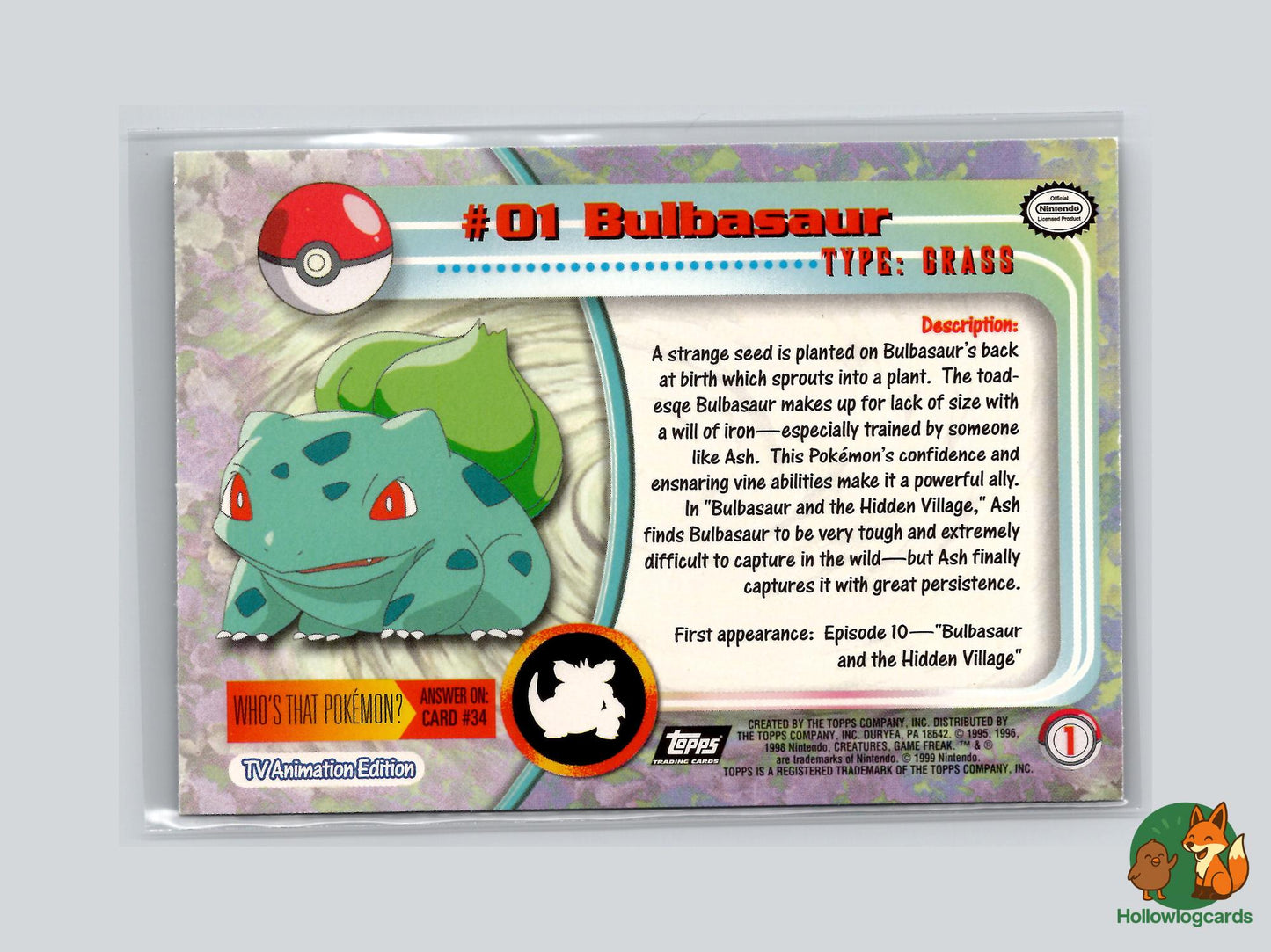Bulbasaur (#1) Chrome Foil - Topps Trading Cards Series 1