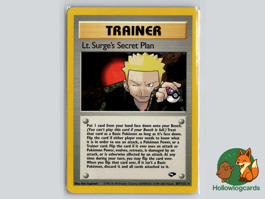 Lt. Surge's Secret Plan (107/132) - Gym Challenge Pokémon Card