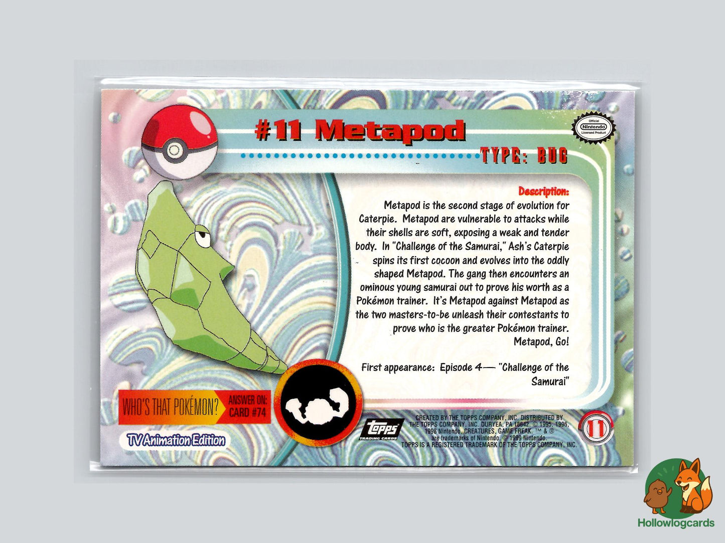 Metapod (#11) Chrome Foil - Topps Trading Cards Series 1