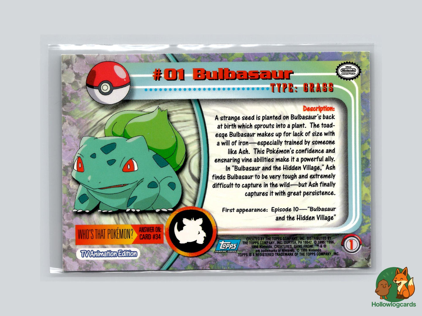 Bulbasaur (#1) Rainbow Foil - Topps Trading Cards Series 1