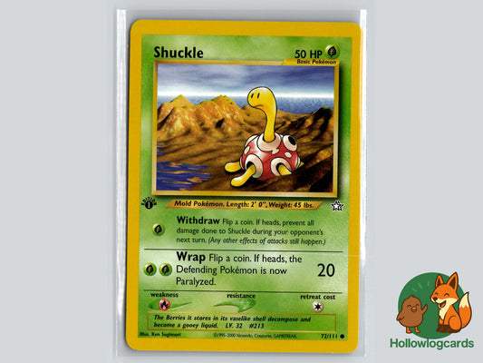 1st Edition Shuckle (72/111) - Neo Genesis Pokémon Card