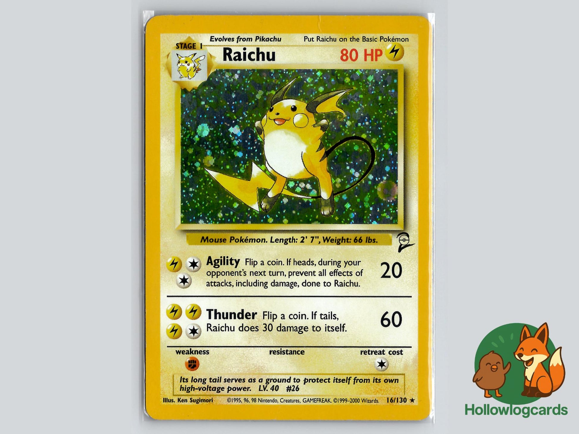 Raichu (16/130) - Base Set 2 Pokémon Card