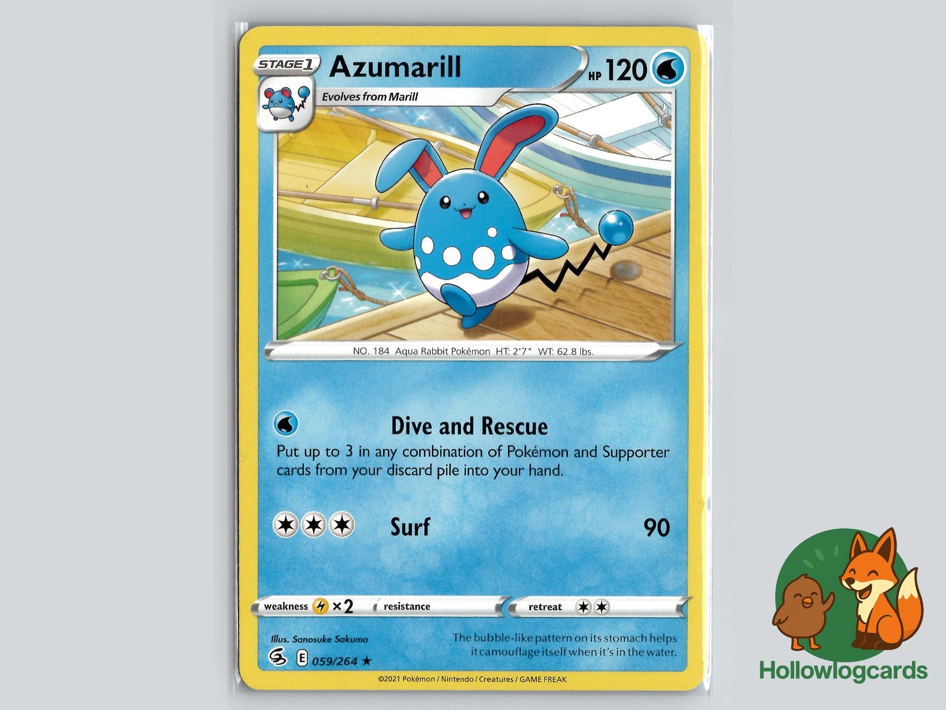 Azumarill (059/264) - Fusion Strike Pokémon Card