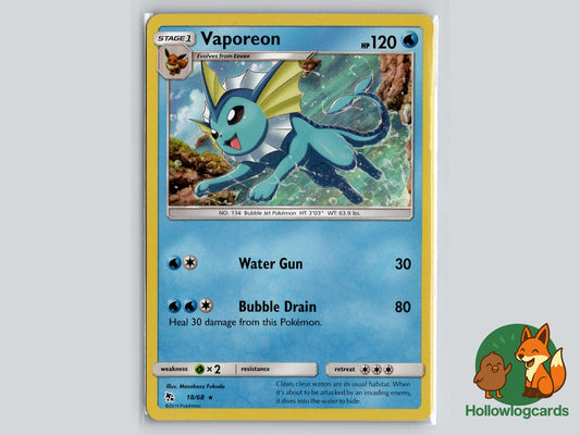 Vaporeon (18/68) - Hidden Fates Pokémon Card