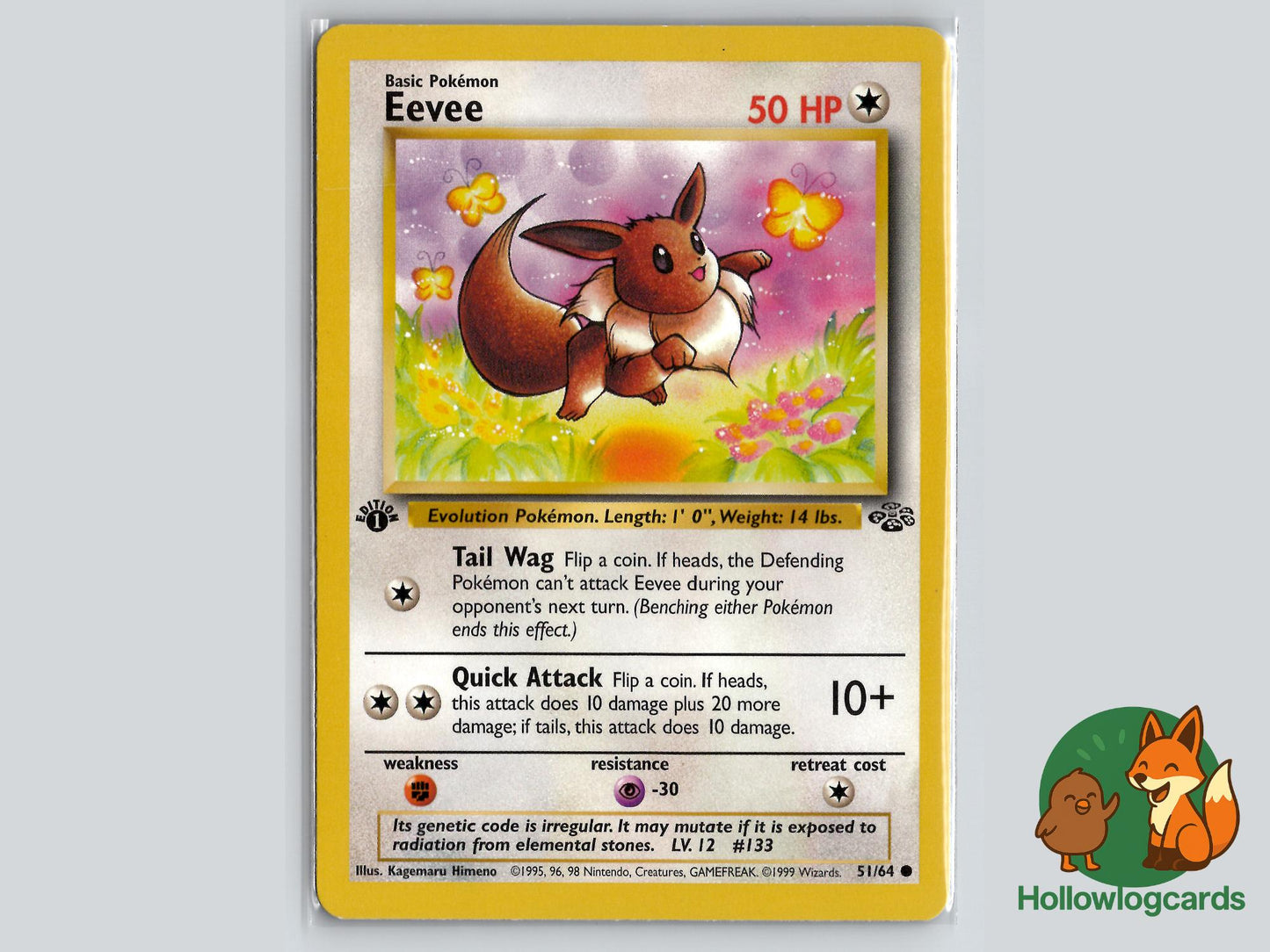 1st Edition Eevee (51/64) - Jungle Pokémon Card