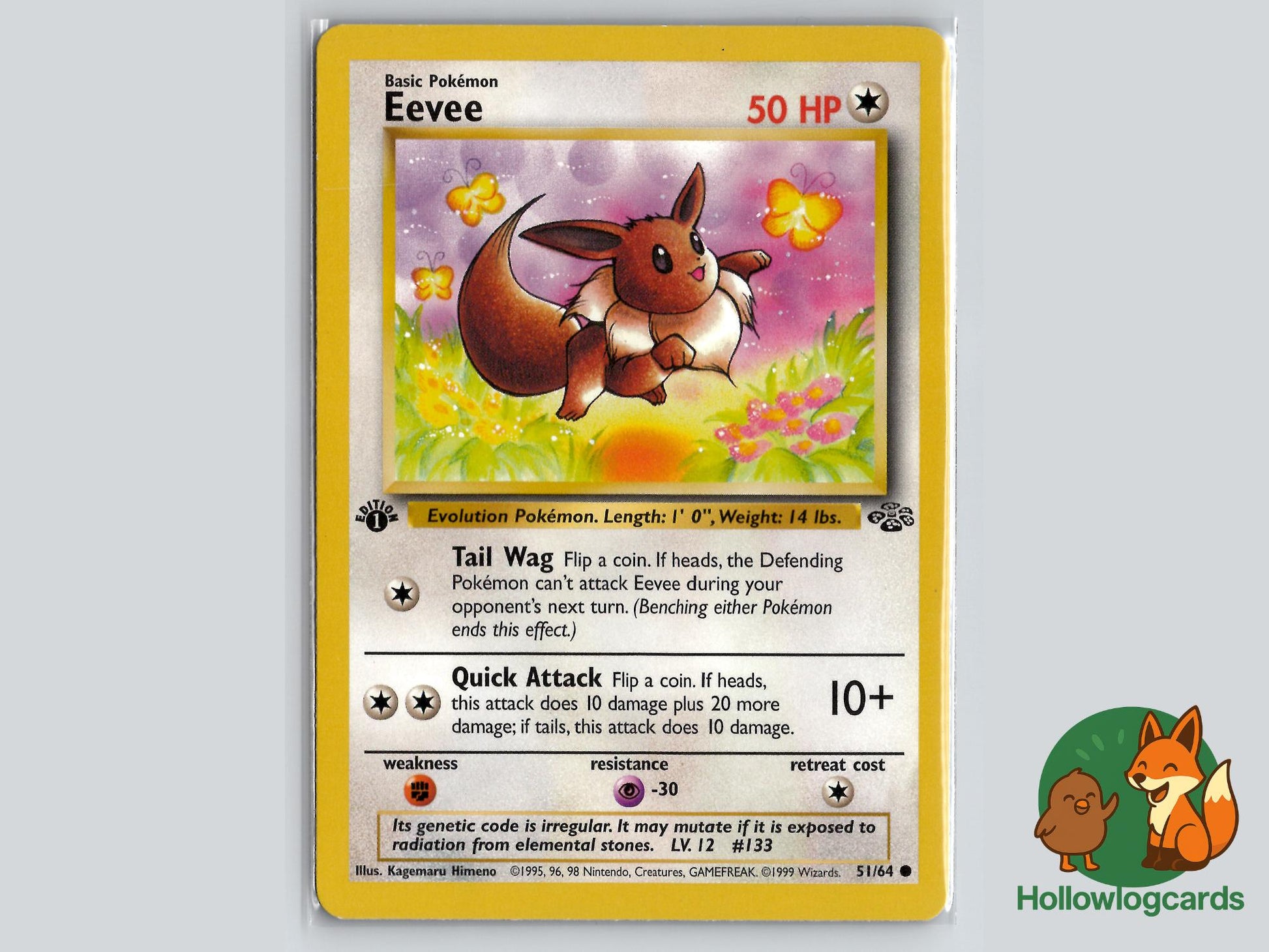 1st Edition Eevee (51/64) - Jungle Pokémon Card