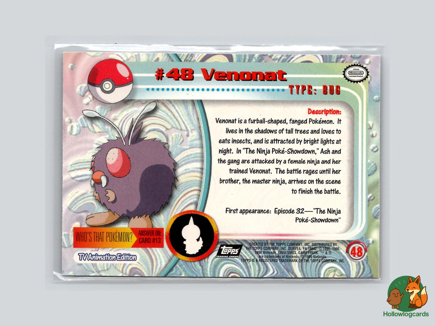 Venonat (#48) Chrome Foil - Topps Trading Cards Series 1