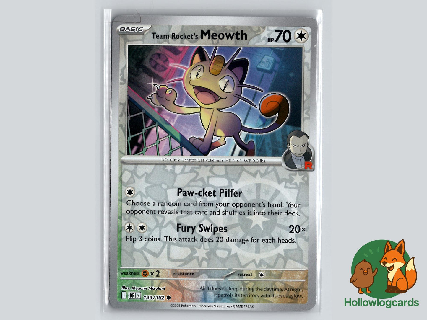 Team Rocket's Meowth (149/182) - Destined Rivals Pokémon Card