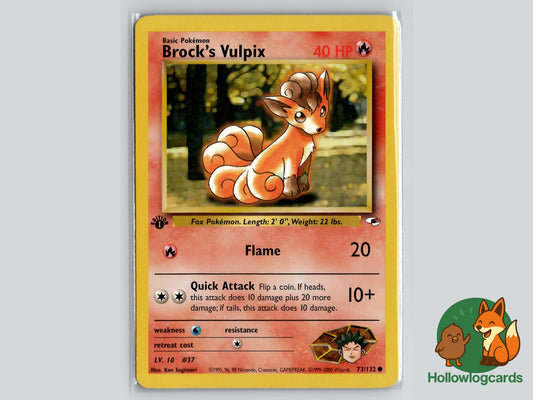 1st Edition Brock's Vulpix (73/132) - Gym Heroes Pokémon Card