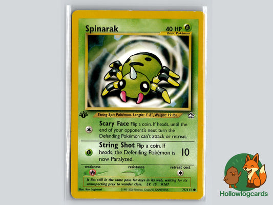 1st Edition Spinarak (75/111) - Neo Genesis Pokémon Card