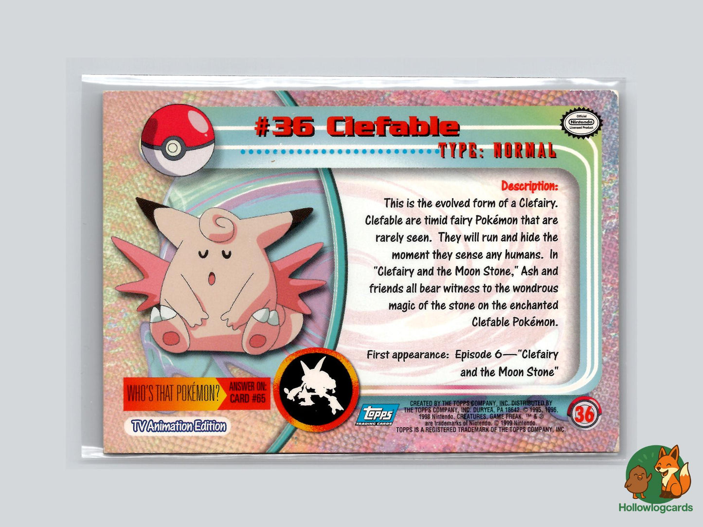 Clefable (#36) Rainbow Foil - Topps Trading Cards Series 1 - HP