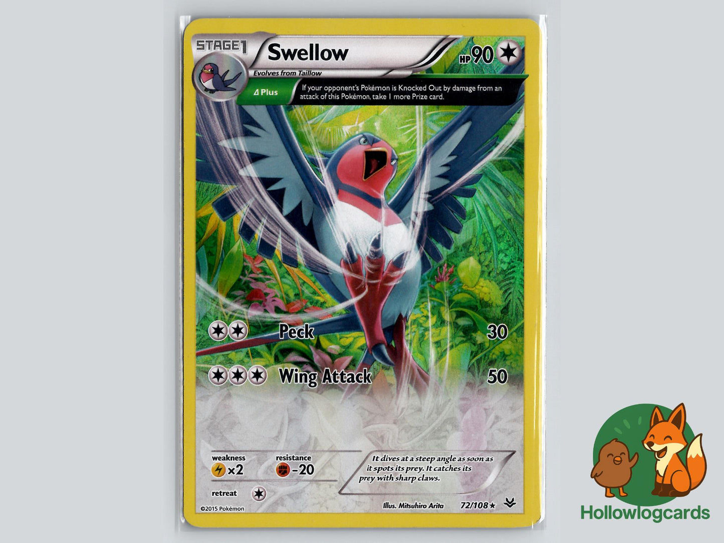 Swellow (72/108) - Roaring Skies Pokémon Card