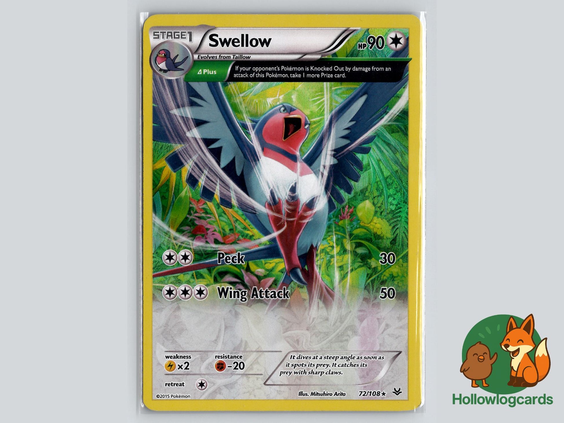 Swellow (72/108) - Roaring Skies Pokémon Card