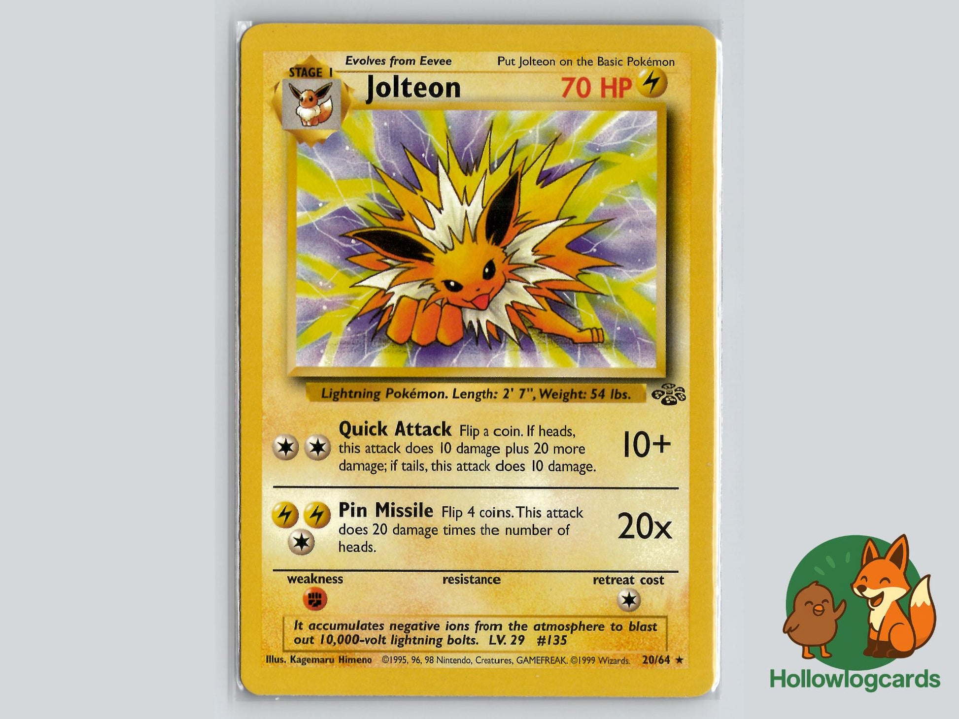 Jolteon (20/64) - Jungle Pokémon Card