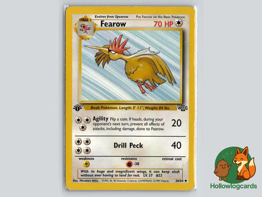 1st Edition Fearow (36/64) - Jungle Pokémon Card
