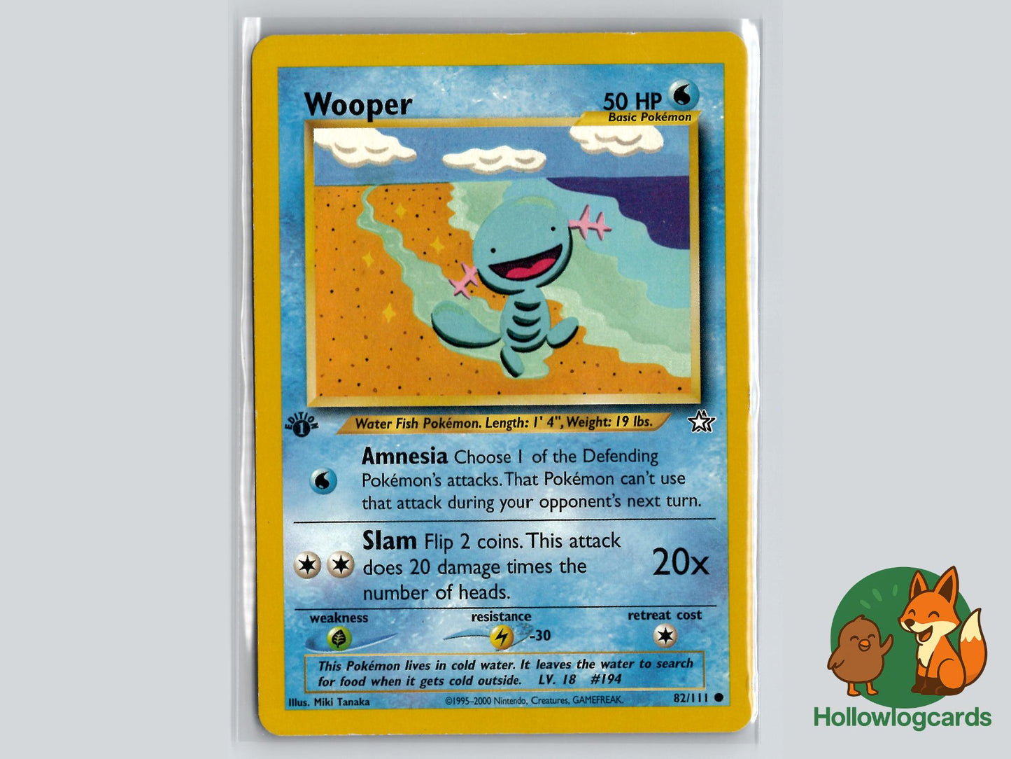 1st Edition Wooper (82/111) - Neo Genesis Pokémon Card