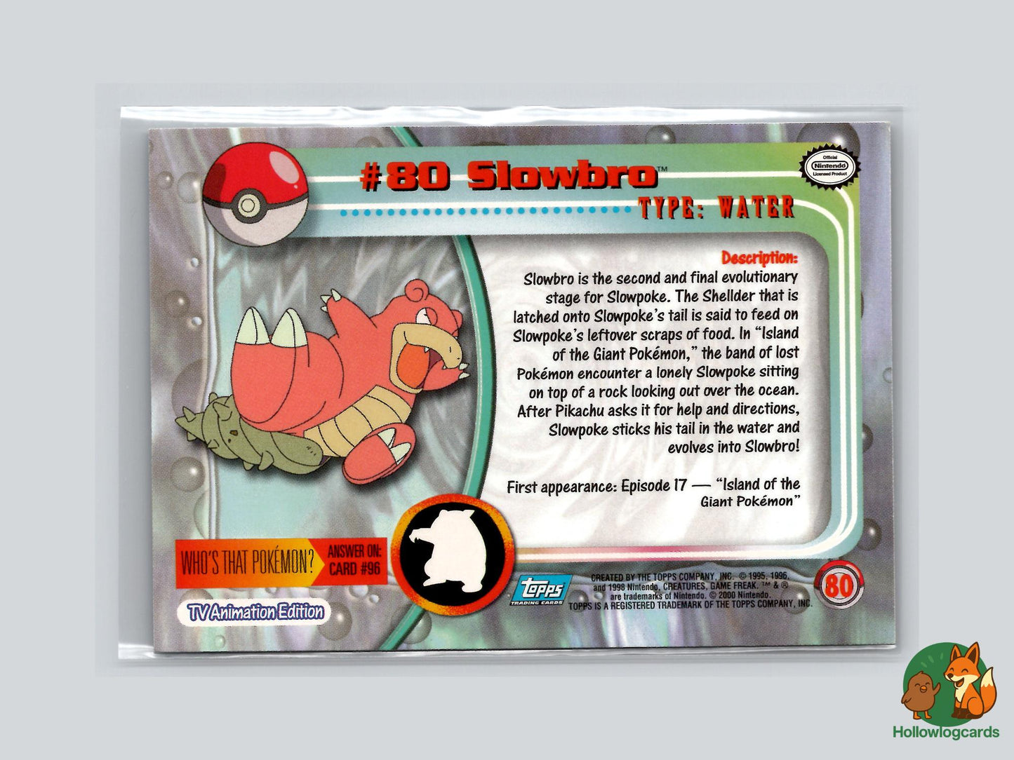 Slowbro (#80) - Topps Trading Cards Series 2