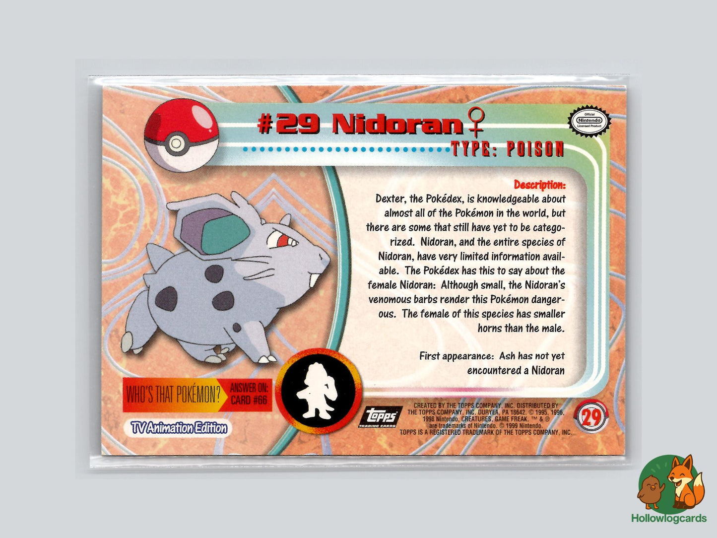 Nidoran (#29) Chrome Foil - Topps Trading Cards Series 1
