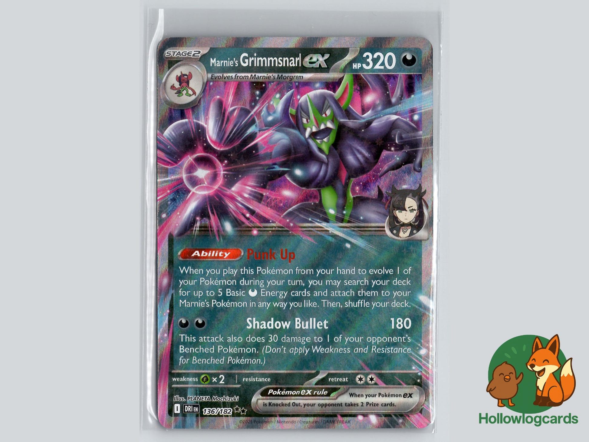 Marnie's Grimmsnarl ex (136/182) - Destined Rivals Pokémon Card