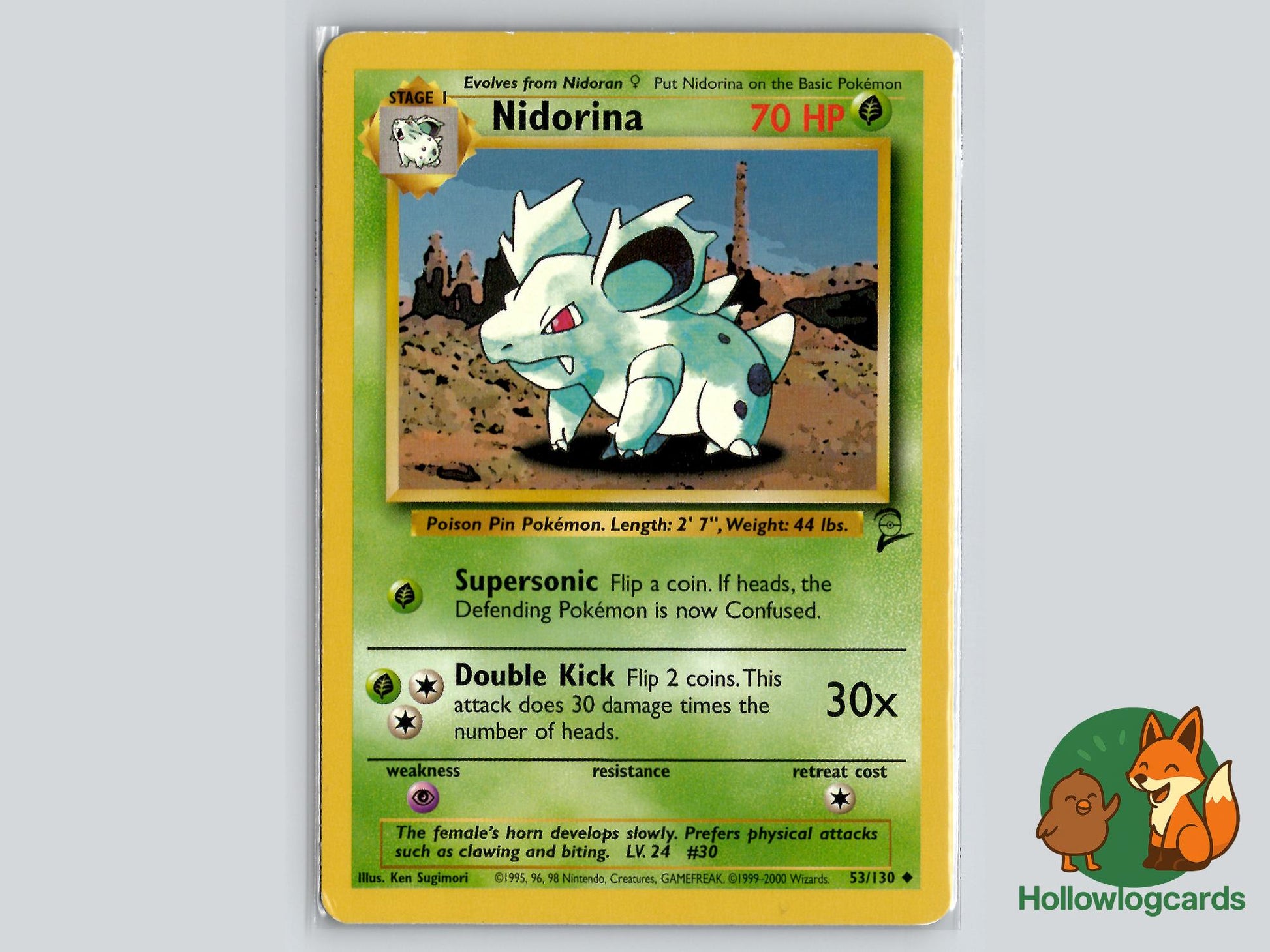 Nidorina (53/130) - Base Set 2 Pokémon Card