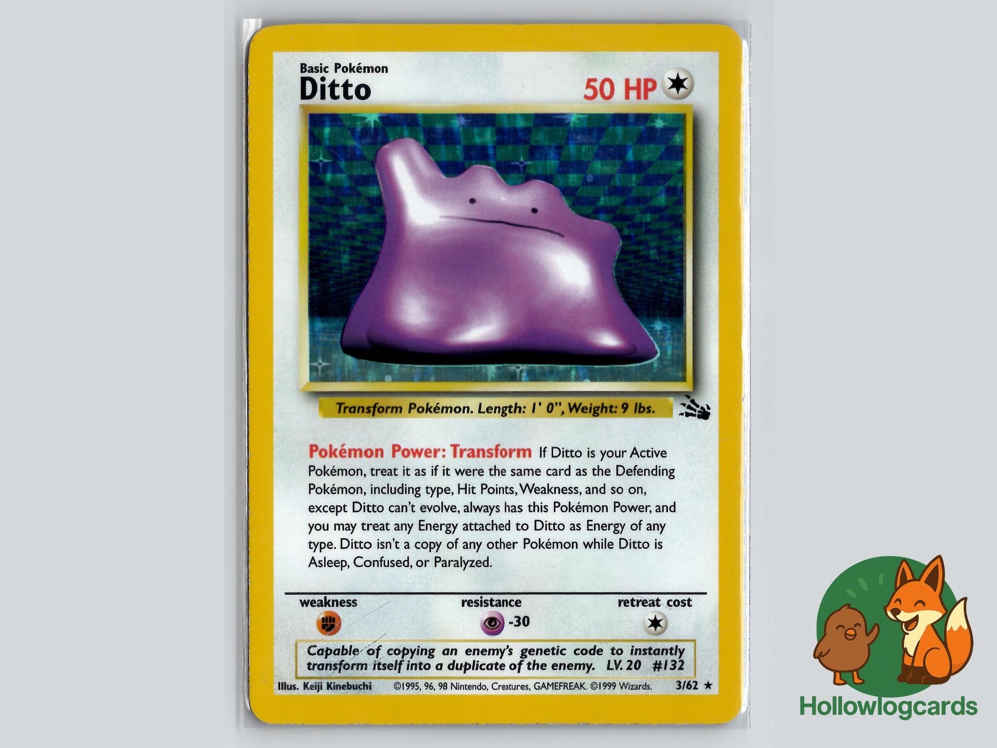 Ditto (3/62) - Fossil Pokémon Card