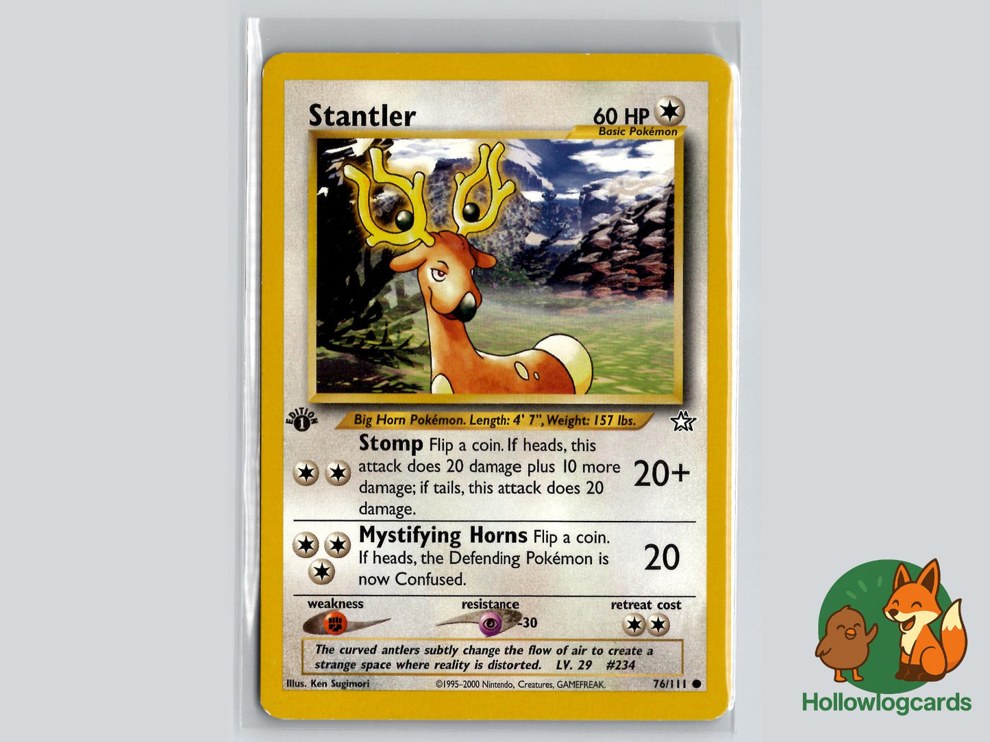 1st Edition Stantler (76/111) - Neo Genesis Pokémon Card