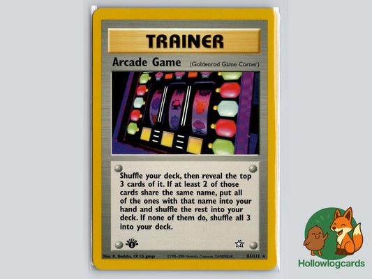 1st Edition Arcade Game (83/111) - Neo Genesis Pokémon Card