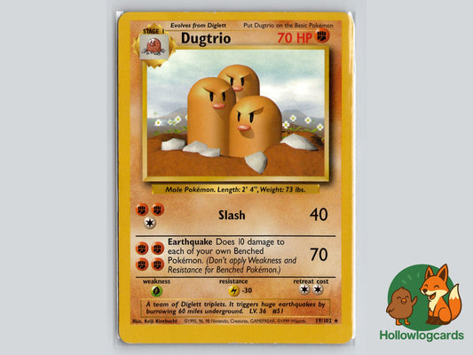 Dugtrio (19/102) - Base Pokémon Card