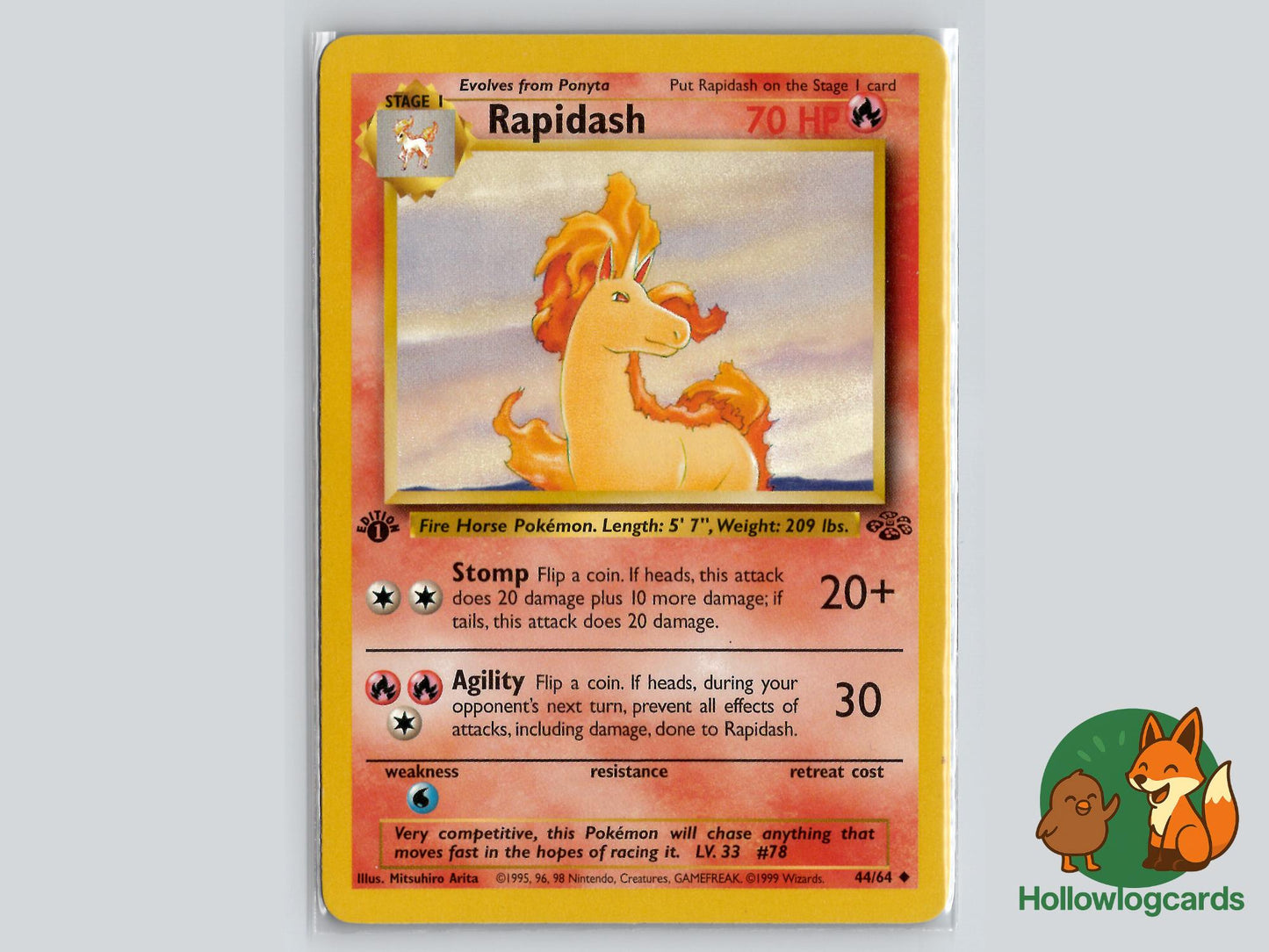 1st Edition Rapidash (44/64) - Jungle Pokémon Card