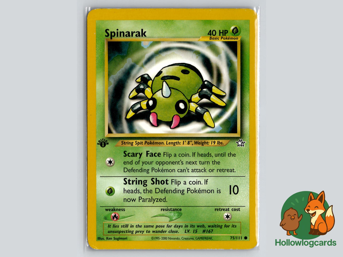 1st Edition Spinarak (75/111) - Neo Genesis Pokémon Card