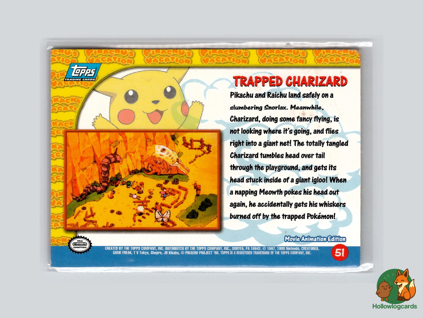 Trapped Charizard (#51) - Topps Pikachus Vacation