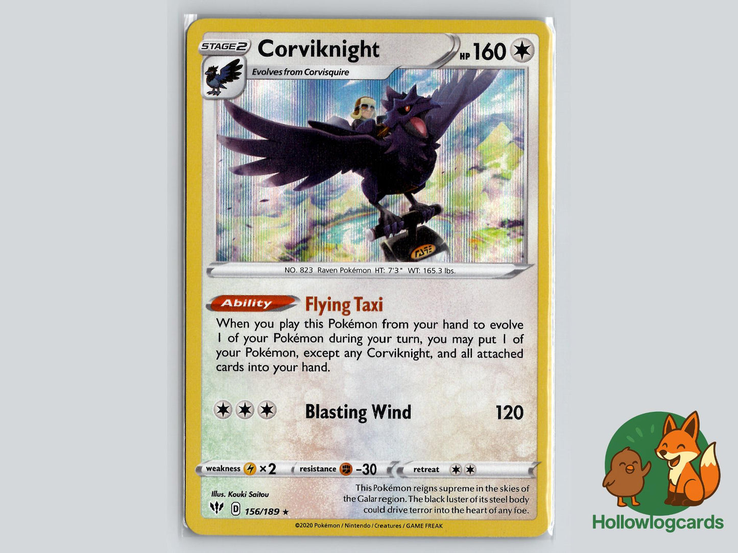 Corviknight (156/189) - Darkness Ablaze Pokémon Card